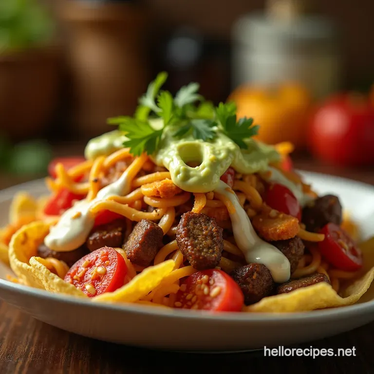 The Ultimate Crunch Zing Taco Salad presentation