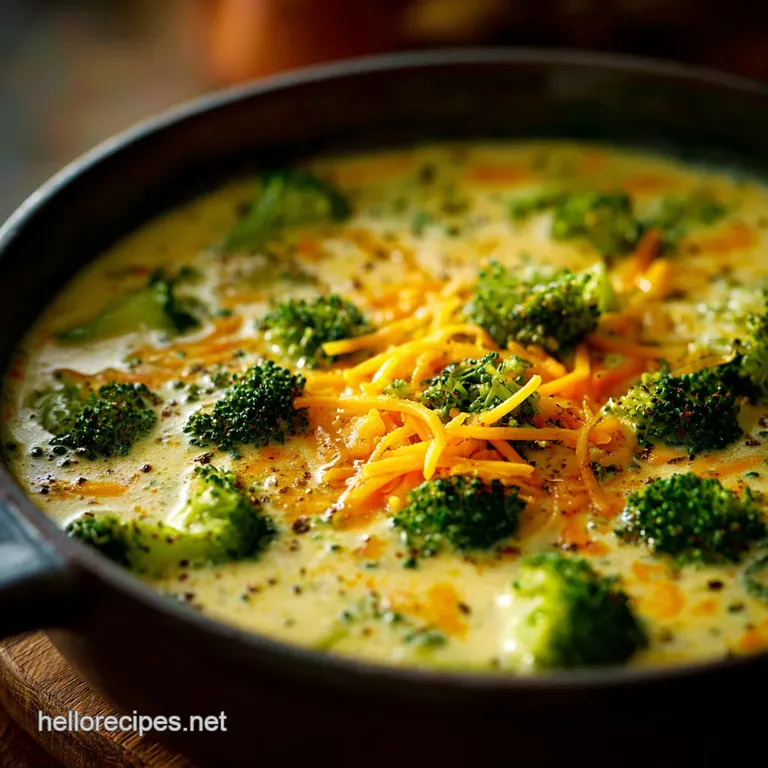 Broccoli Cheddar Soup: the Ultimate Creamy Mature Cheddar Recipe presentation