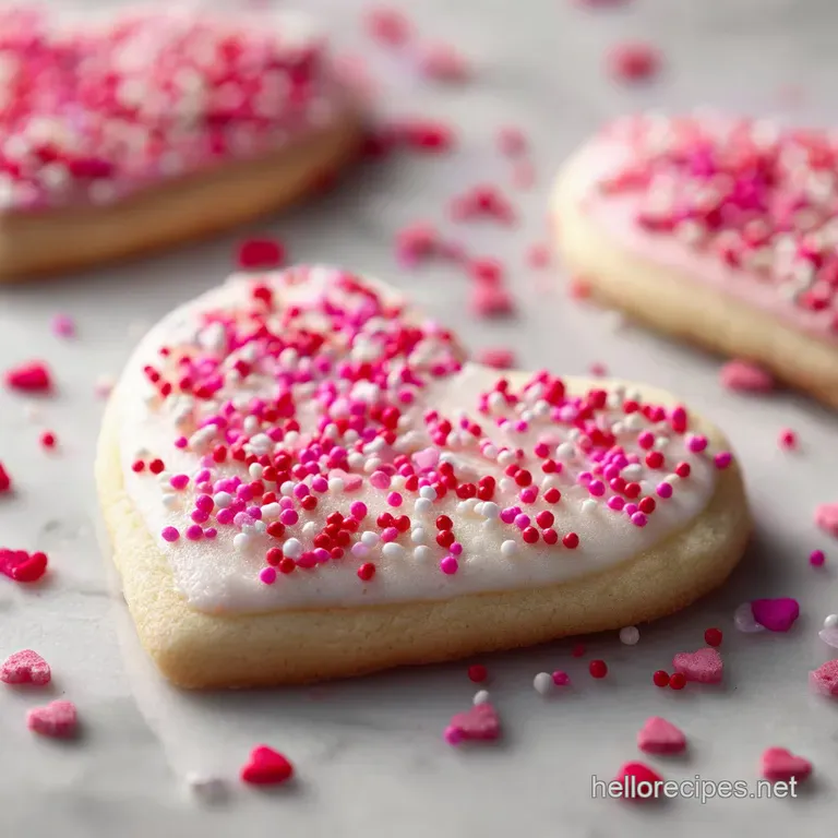 Cute Easy Valentines Day Cookie with Heart Sprinkles