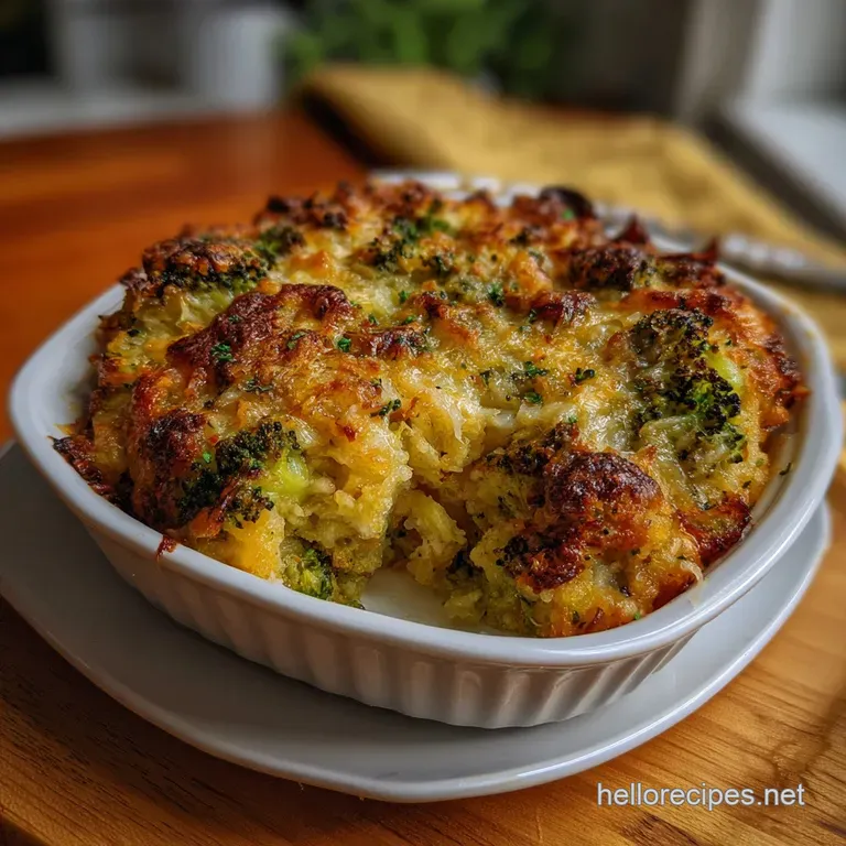 Cheesy Broccoli Hash Brown Bake Vegan: No Soggy Mess presentation