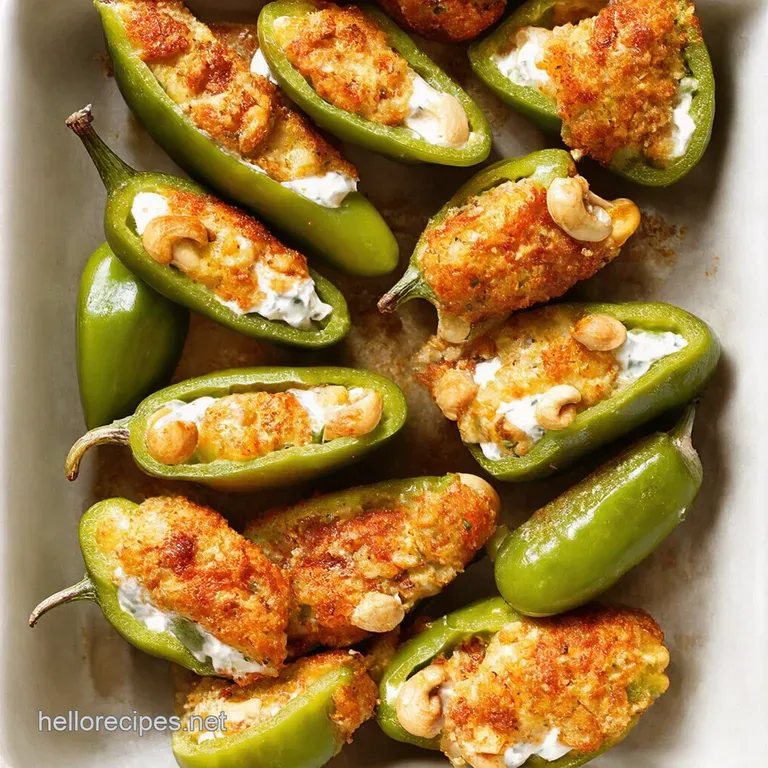 Vegan Jalape&ntilde;o Poppers with Creamy Cashew Filling