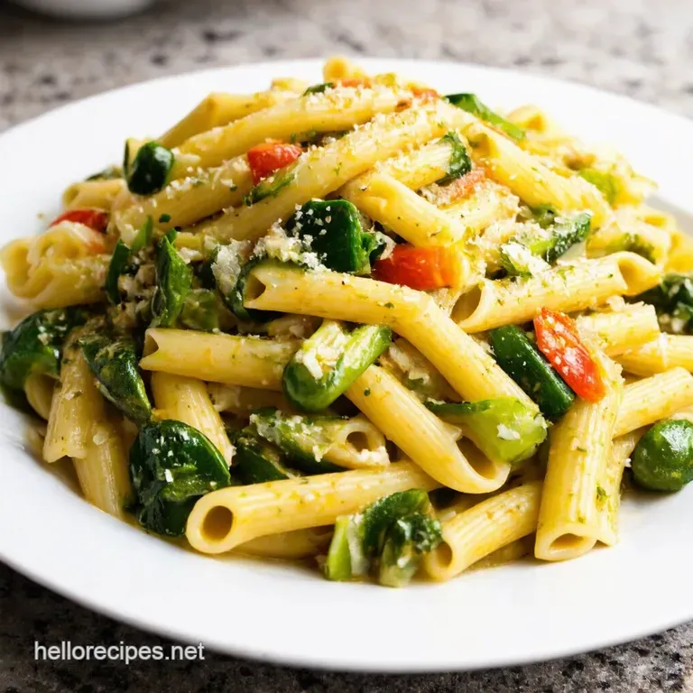 Veggie Pasta Primavera presentation