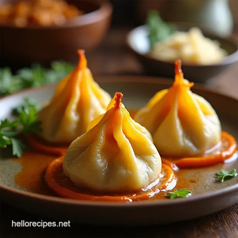 Veggielicious Momos Easy Steamed Vegetable Dumplings presentation