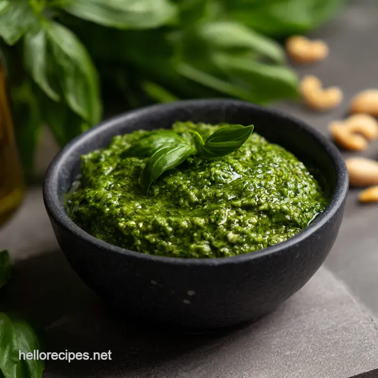 Vibrant Homemade Basil Pesto the Ultimate Italian Staple presentation