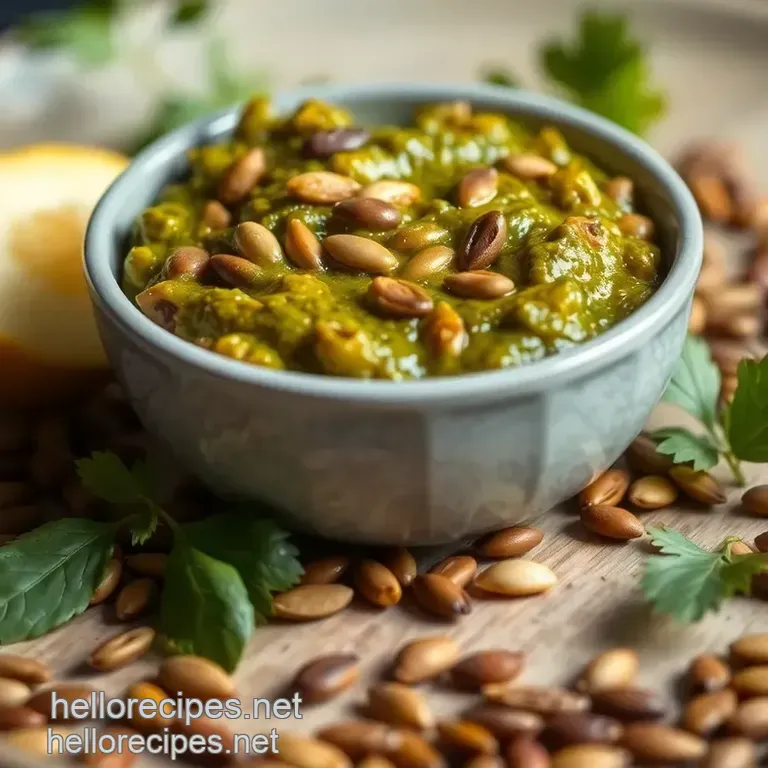Vibrant Pumpkin Seed Pesto presentation
