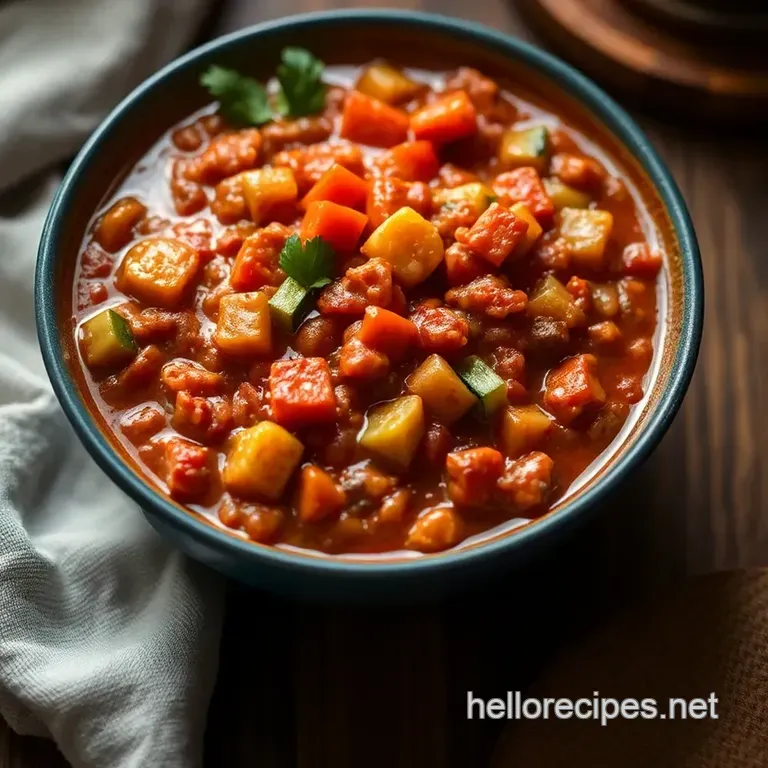 Vibrant Vegetable Chili: A Hearty Garden Delight presentation