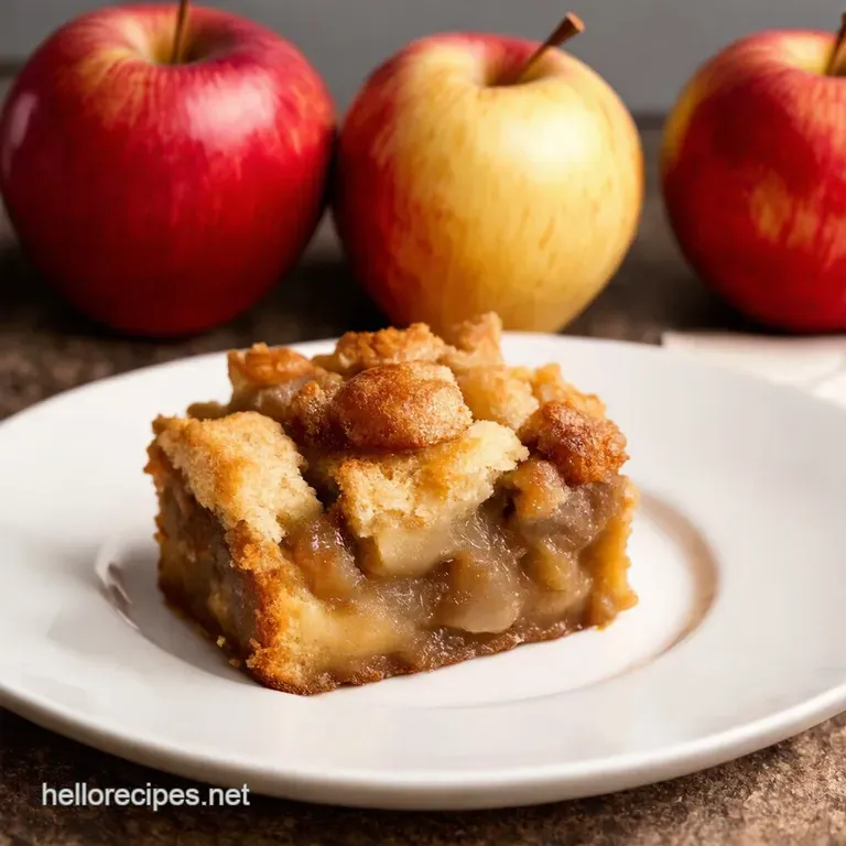 Warm Spiced Apple Pie Bread Pudding presentation