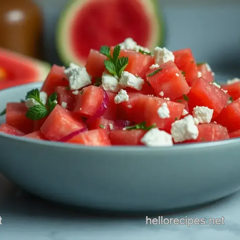 Watermelon and Feta Cheese Salad with Mint