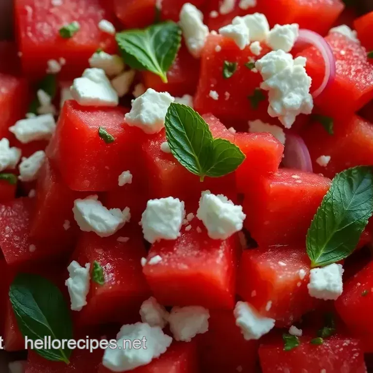 Watermelon & Feta Salad with Mint & Lime