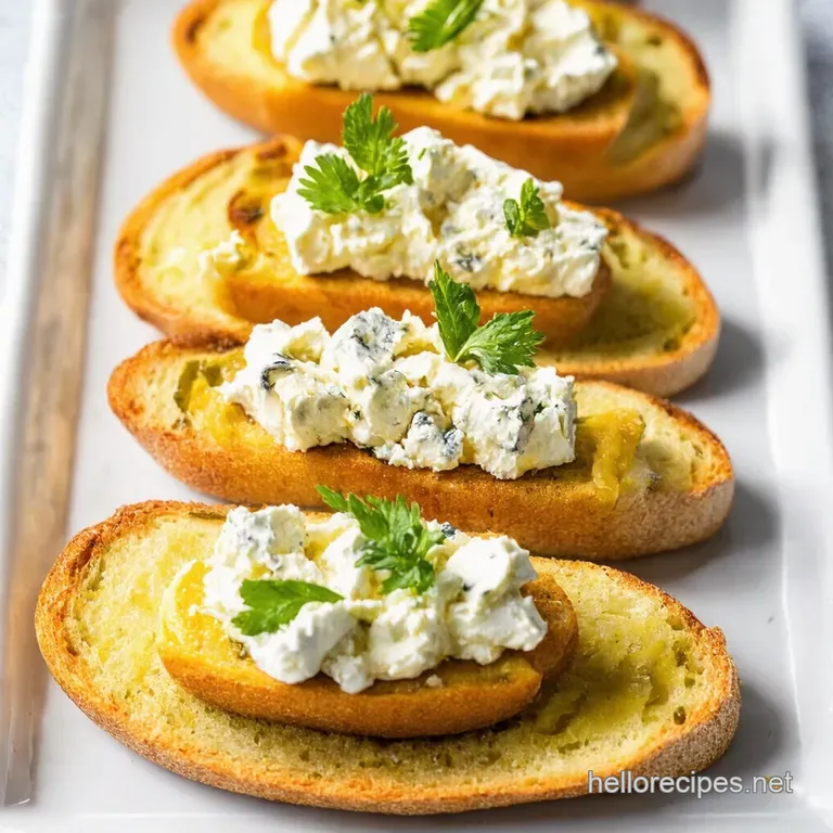 Whipped Vegan Feta Olive Crostini