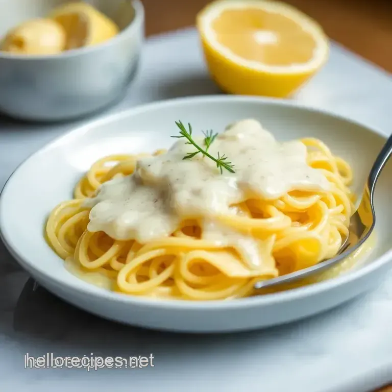 Whisked Lemon Sauce with Creamy Delight: A Zesty Addition to Any Dish presentation