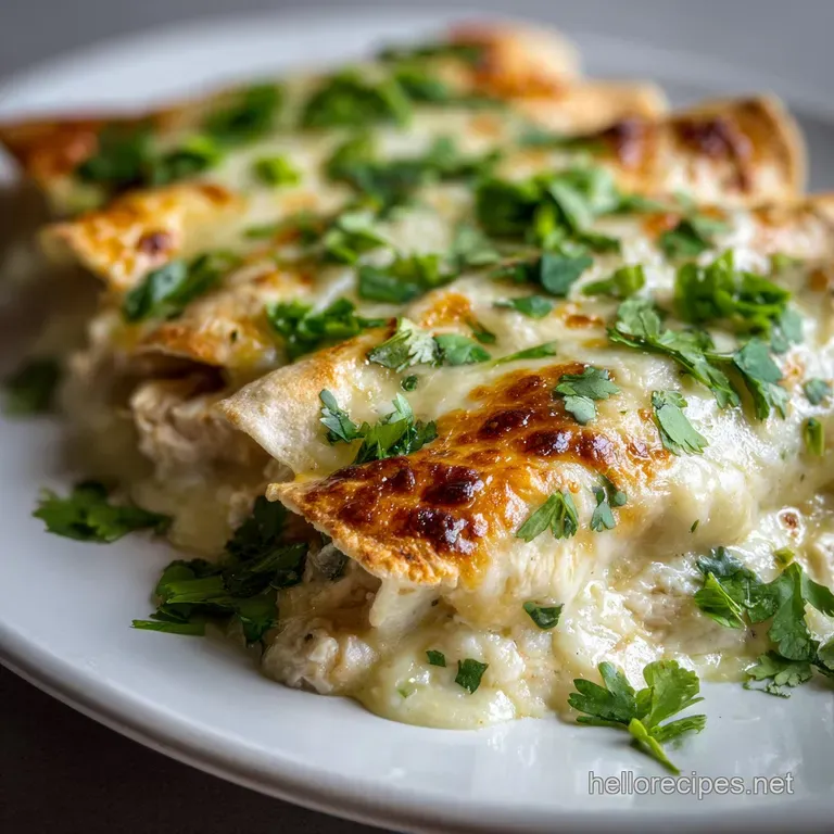 White Chicken Enchiladas: Silky & Tangy