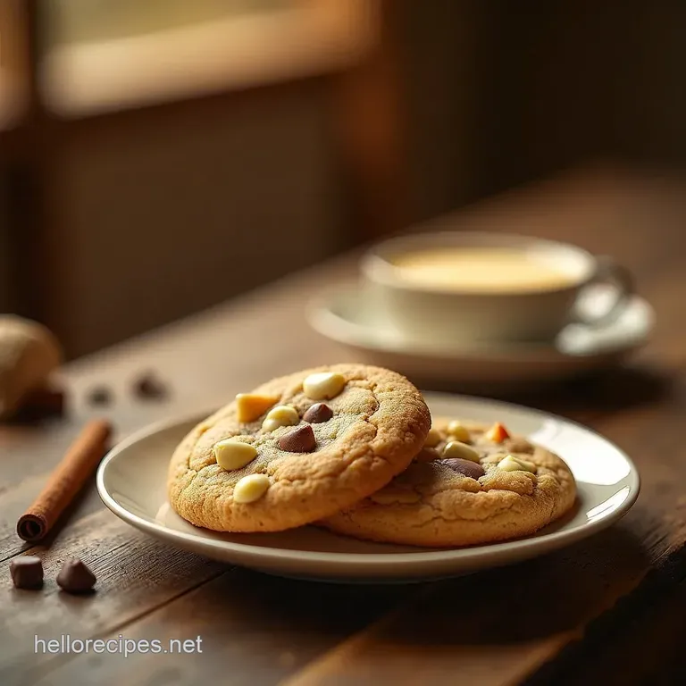 A Proper Cuppa Companion Luxe White Chocolate Cinnamon Chip Cookies presentation