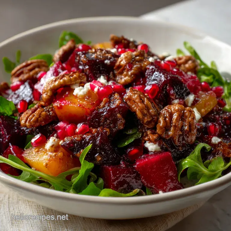 Christmas Salad: Jewel Salad with Cranberry Vinaigrette presentation