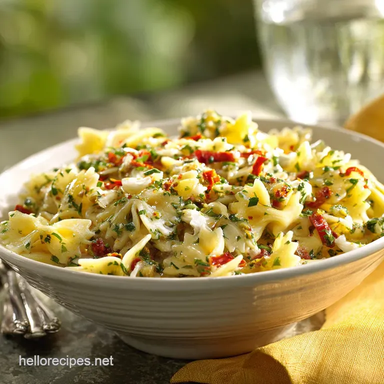 The Ultimate Antipasto Pasta Salad with Lemonherb Vinaigrette presentation