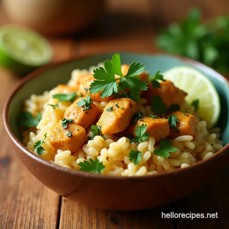 Zesty Cilantro Lime Chicken Rice Bowl presentation