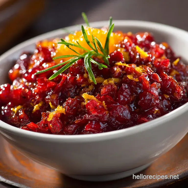 Cranberry Relish Recipe with Orange Ginger (A Zesty Essential Side) presentation