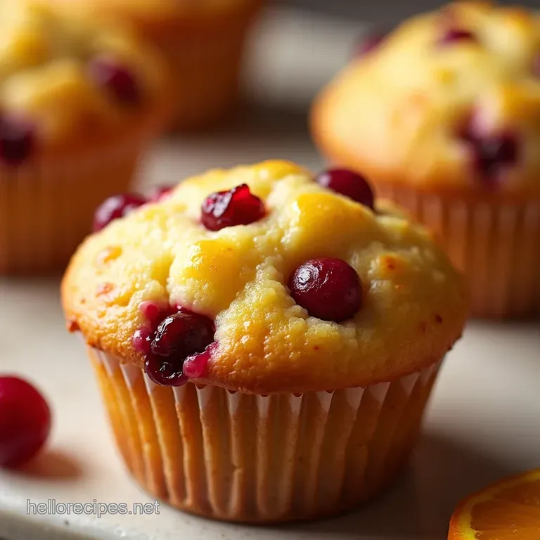 Zesty Cranberry Orange Sunshine Muffins presentation