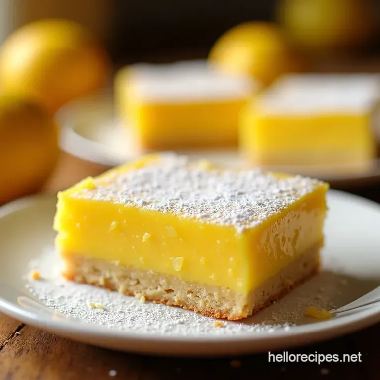 Zesty Lemon Bars with Shortbread Crust presentation