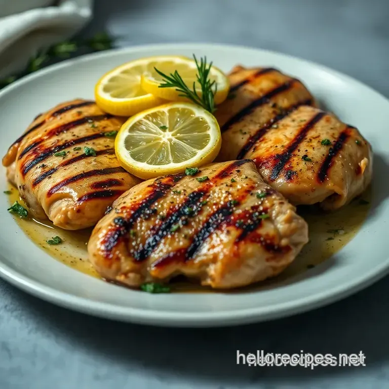 Zesty Lemon Herb Grilled Chicken with Quinoa Salad presentation
