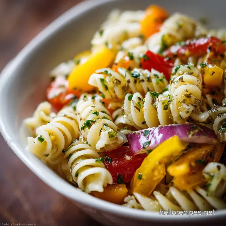 Great British Garden Party Pasta Salad Zesty Mediterranean presentation