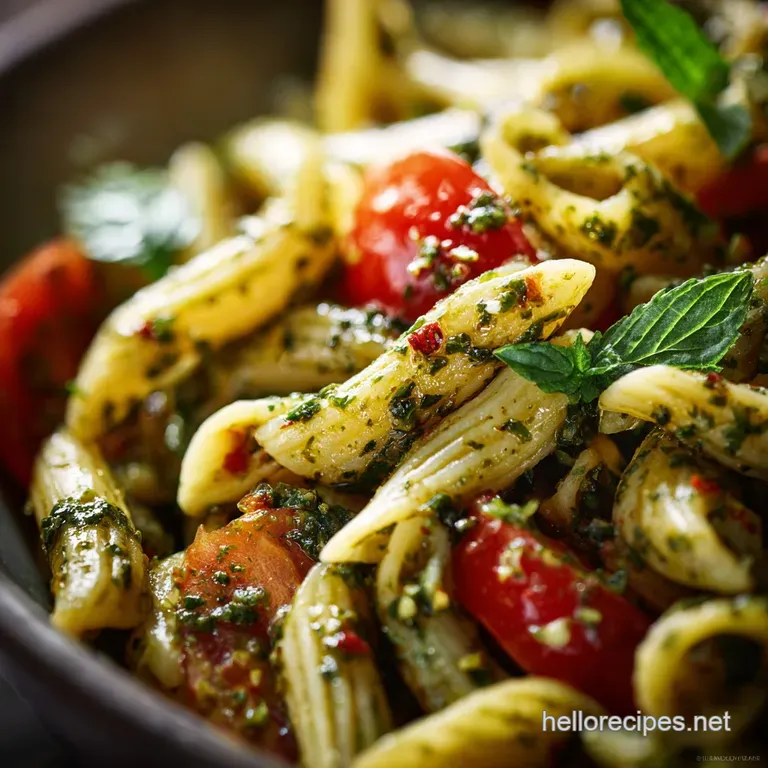 Pesto Pasta Salad: the Ultimate Zesty Italian Deli Side Dish presentation