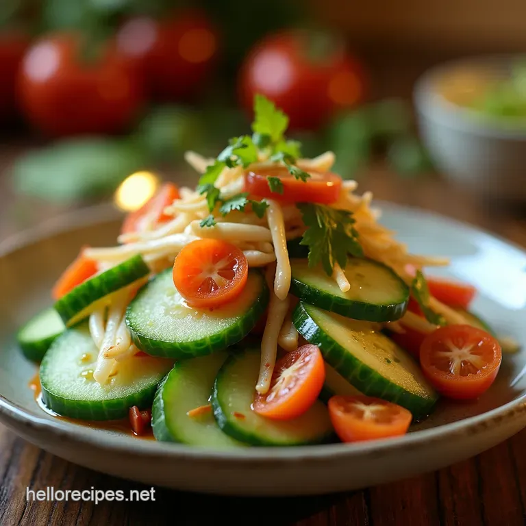 The Proper Punch Authentic Thai Cucumber Salad Ajat presentation